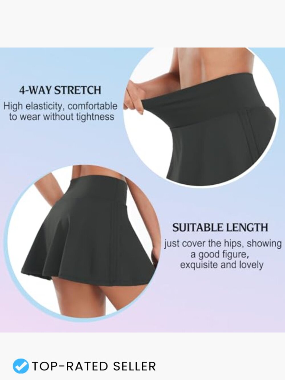 3 Pack Tennis Skirts with Pockets High Waisted Athletic Skort Built-in Shorts - Picture 6 of 7